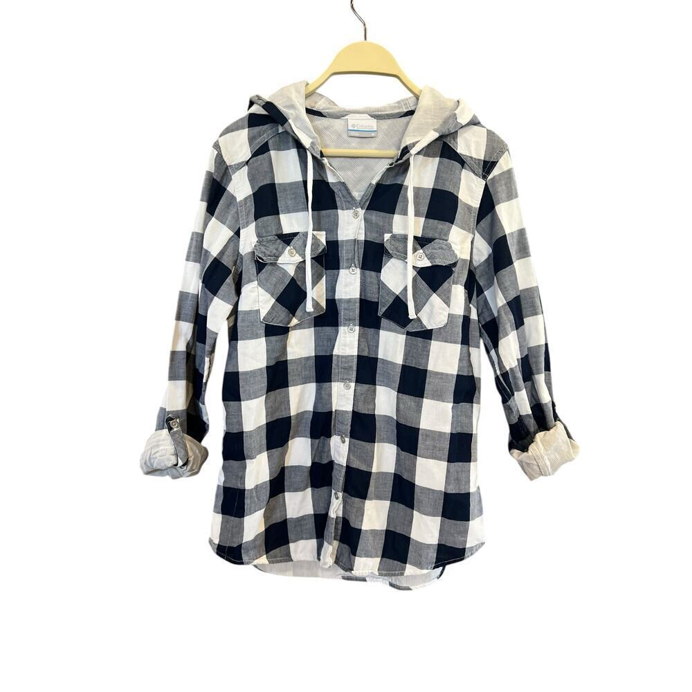 Columbia Women's Collegiate Times Two Hoodie Button Down Long Sleeve Shirt  Med